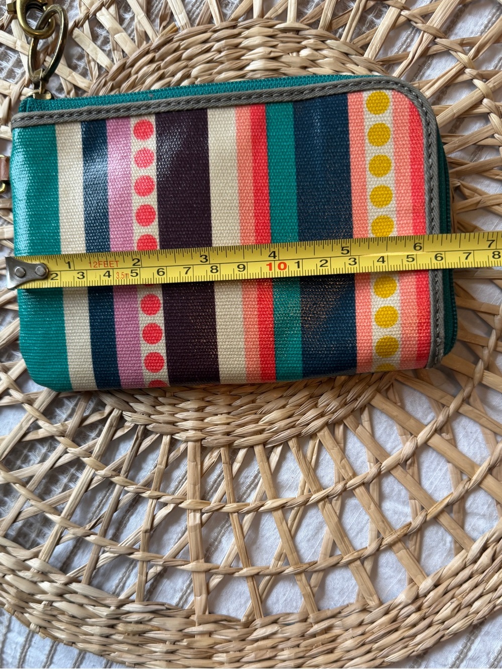 Fossil Striped Multicolor Keyper Collection Wristlet Wallet Multicolor - Picture 6 of 7